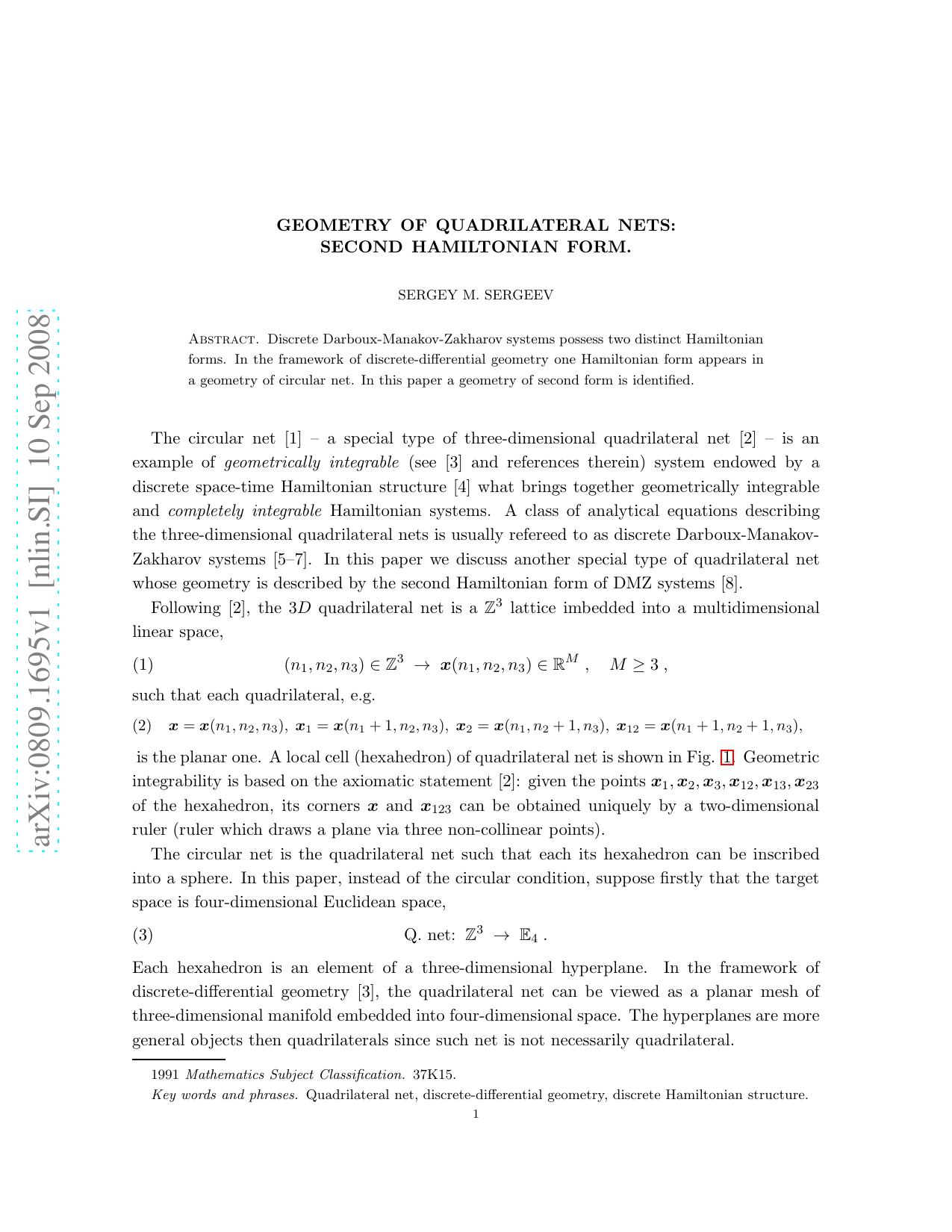 Geometry of quadrilateral nets: second Hamiltonian form