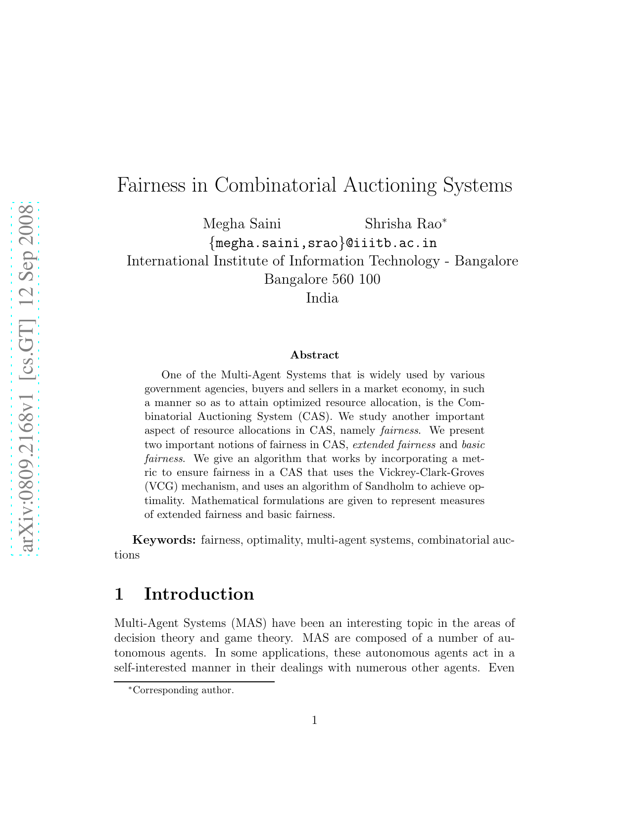 Fairness in Combinatorial Auctioning Systems