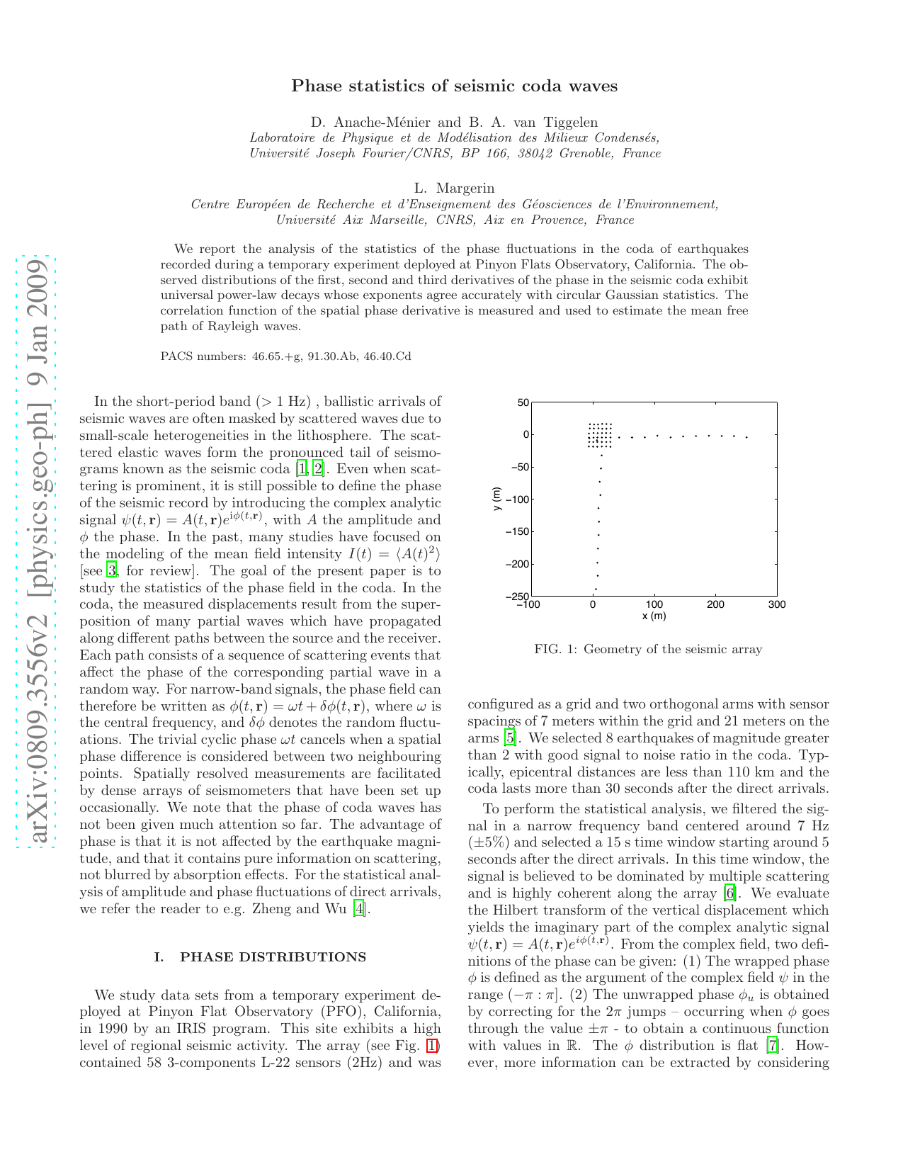 Phase statistics of seismic coda waves