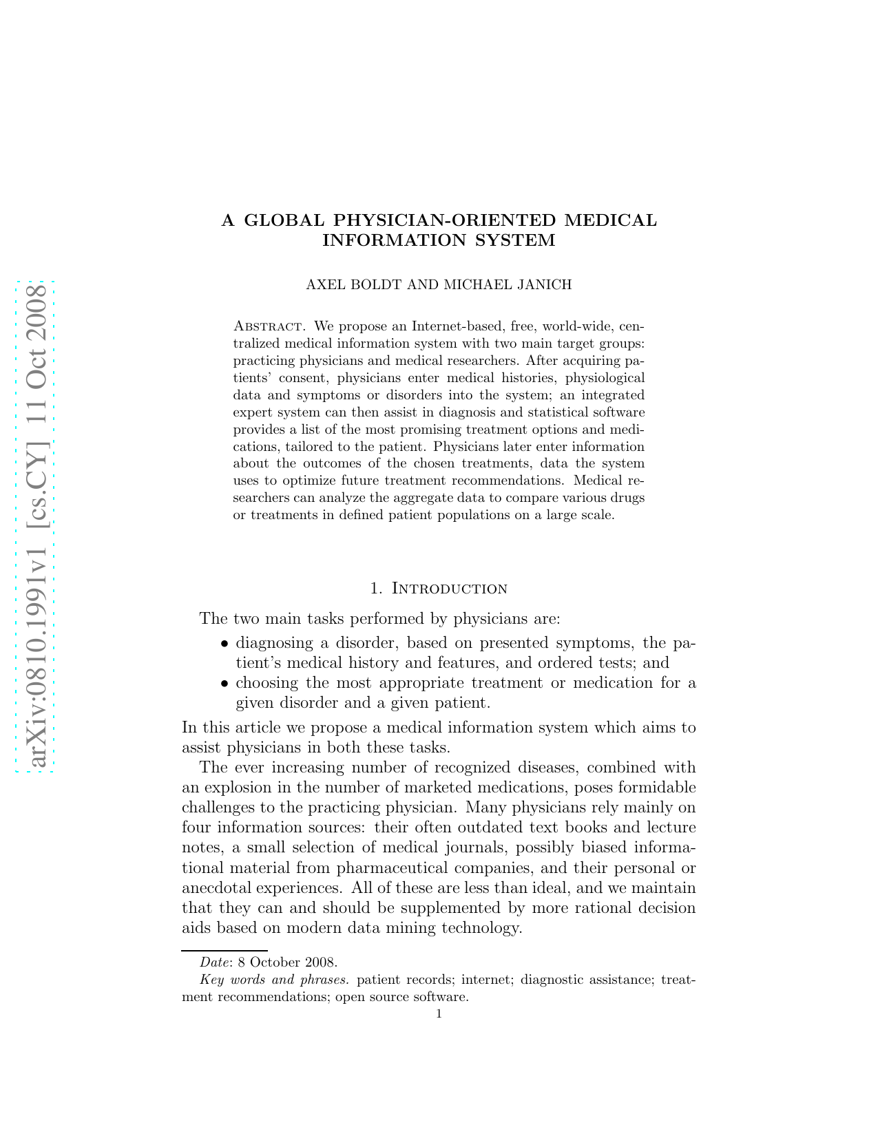 A global physician-oriented medical information system