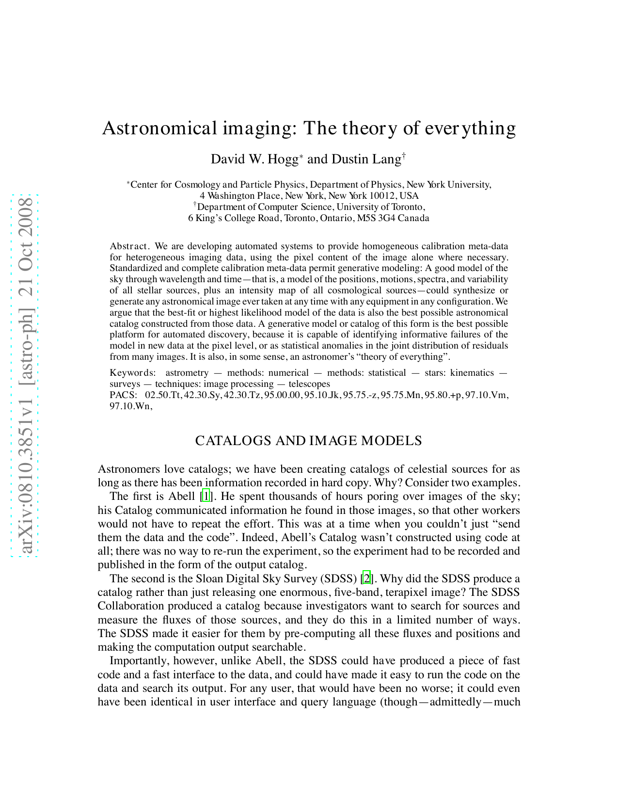 Astronomical imaging: The theory of everything
