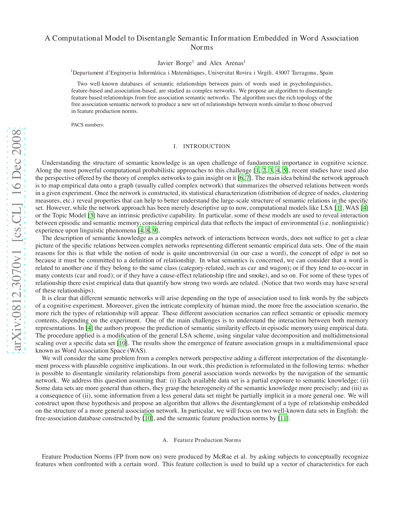 A Computational Model to Disentangle Semantic Information Embedded in Word Association Norms
