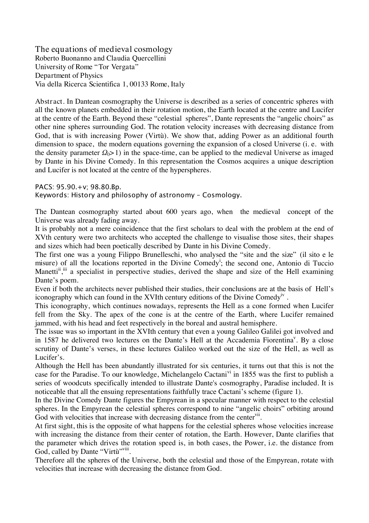 The equations of medieval cosmology