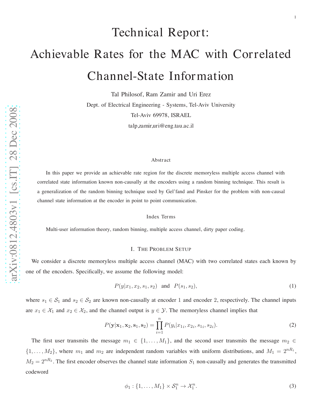 Technical Report: Achievable Rates for the MAC with Correlated   Channel-State Information