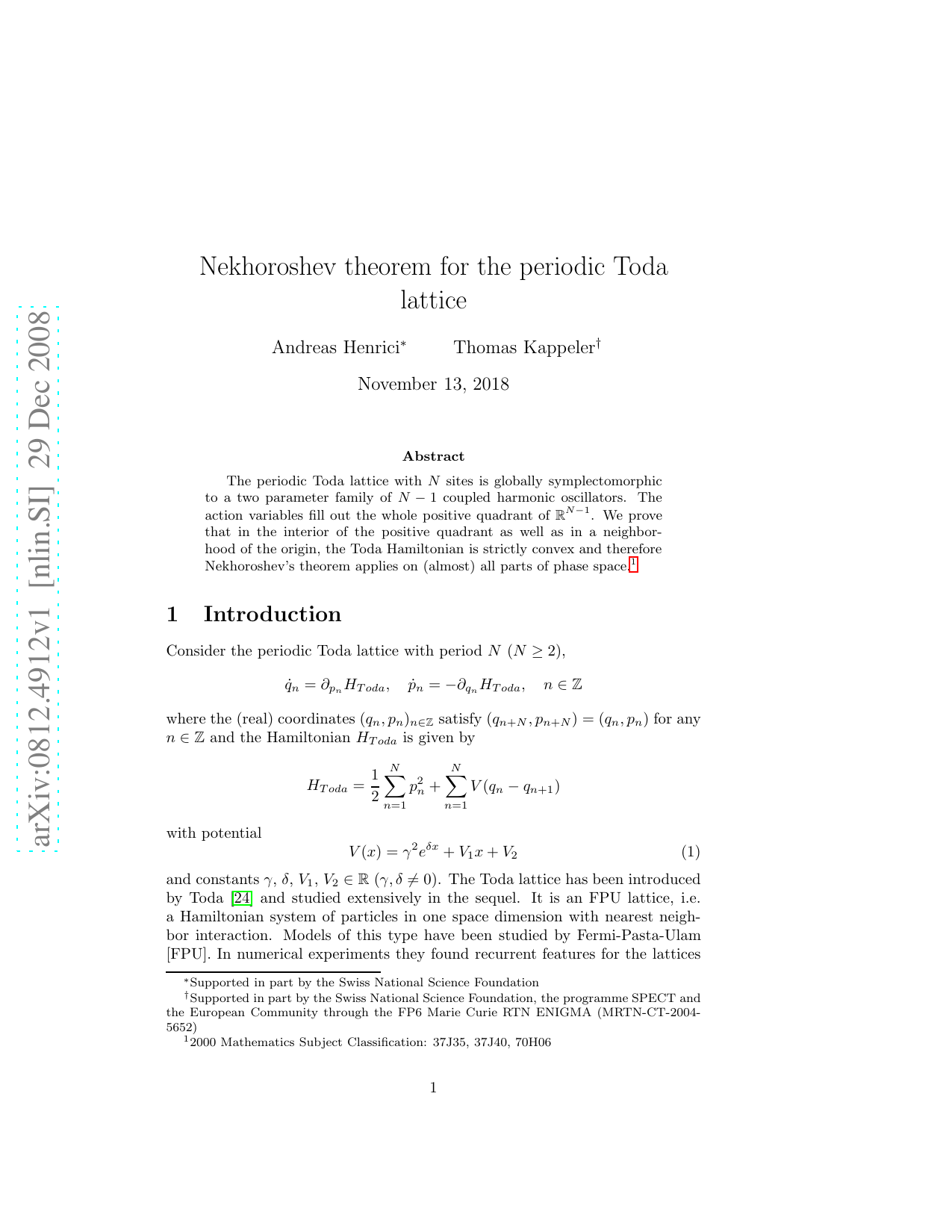 Nekhoroshev theorem for the periodic Toda lattice