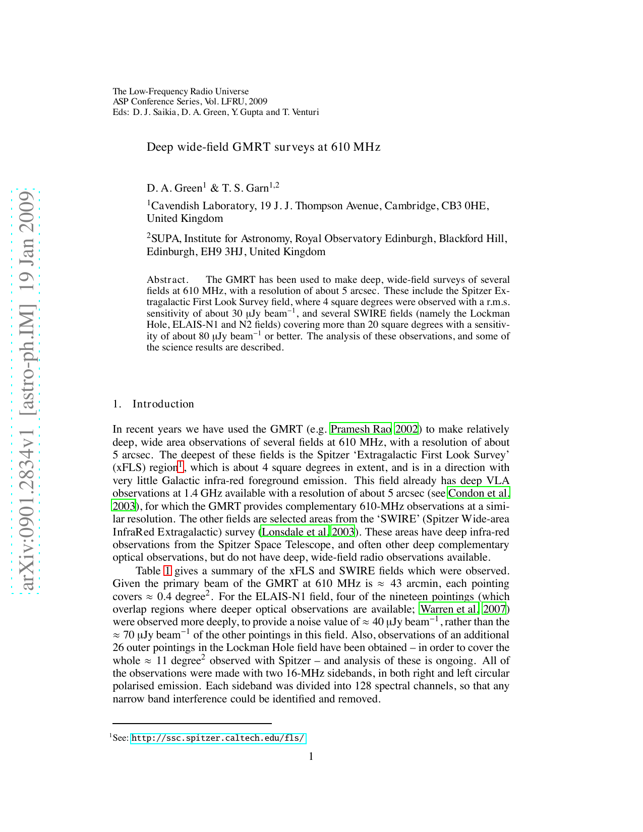 Deep wide-field GMRT surveys at 610 MHz