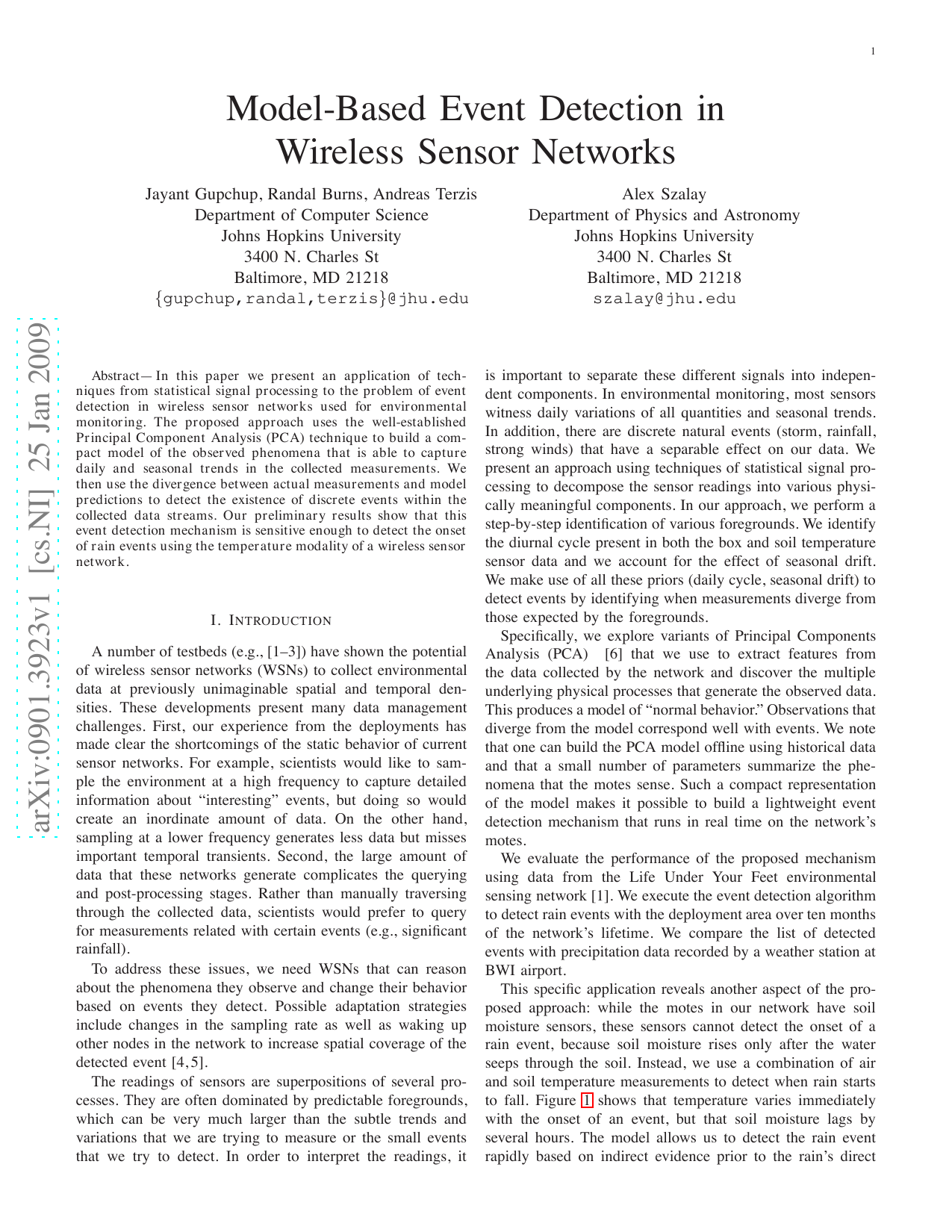 Model-Based Event Detection in Wireless Sensor Networks