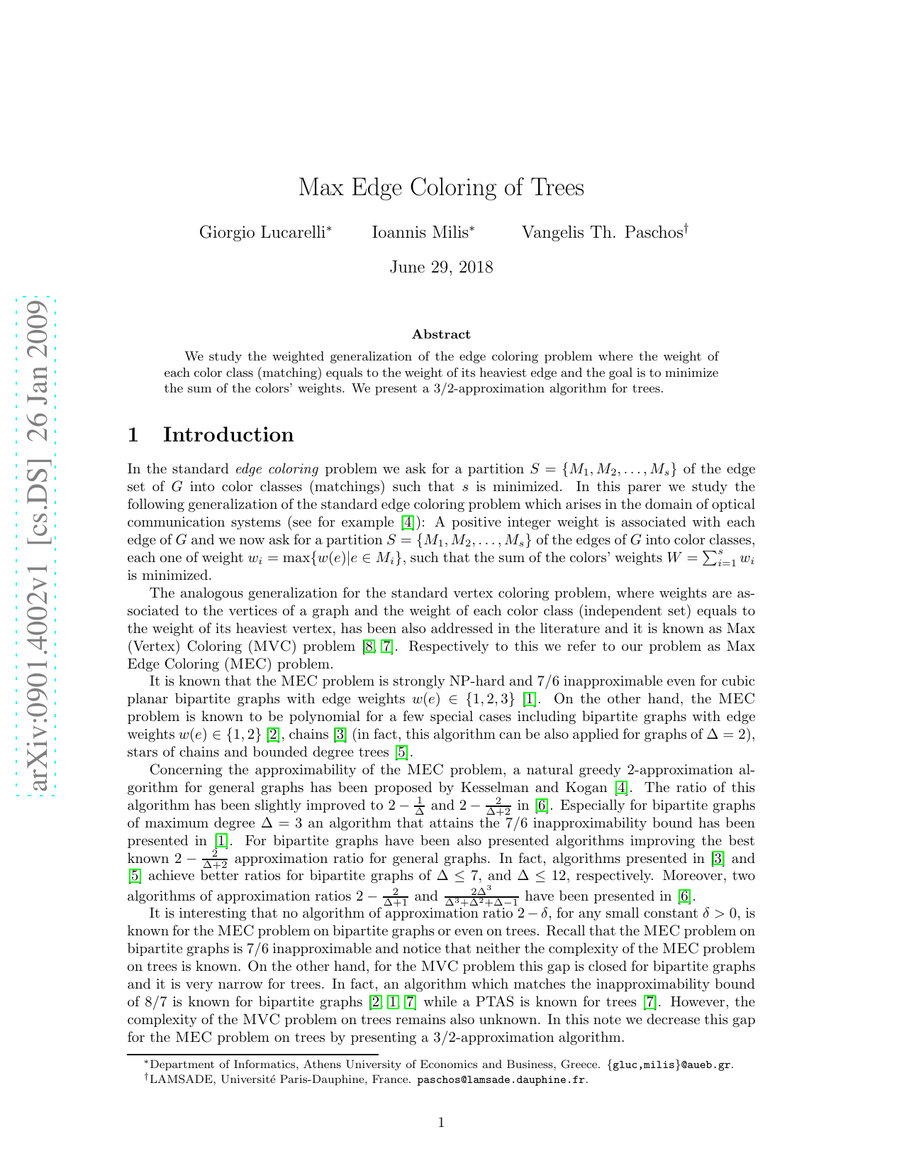 Max Edge Coloring of Trees