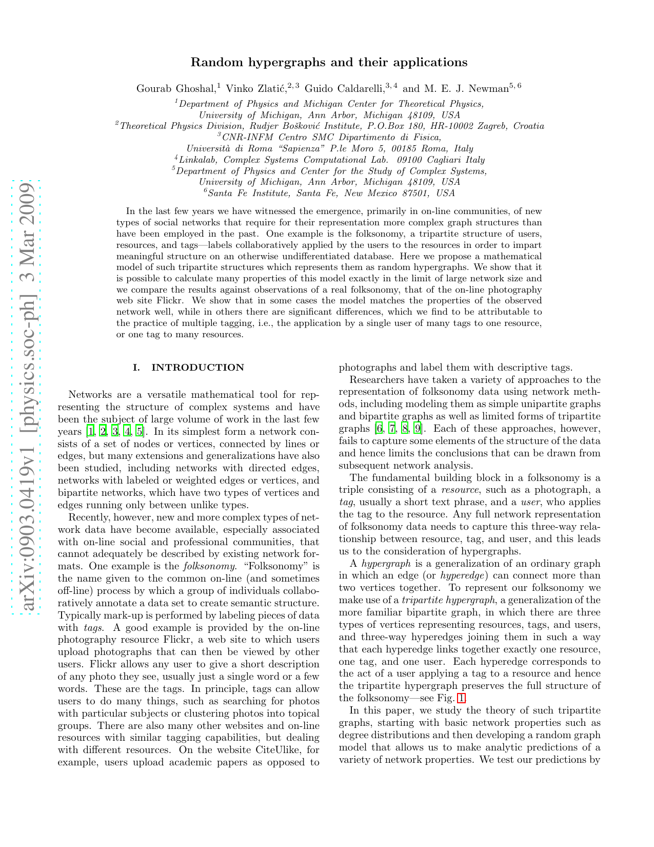Random hypergraphs and their applications