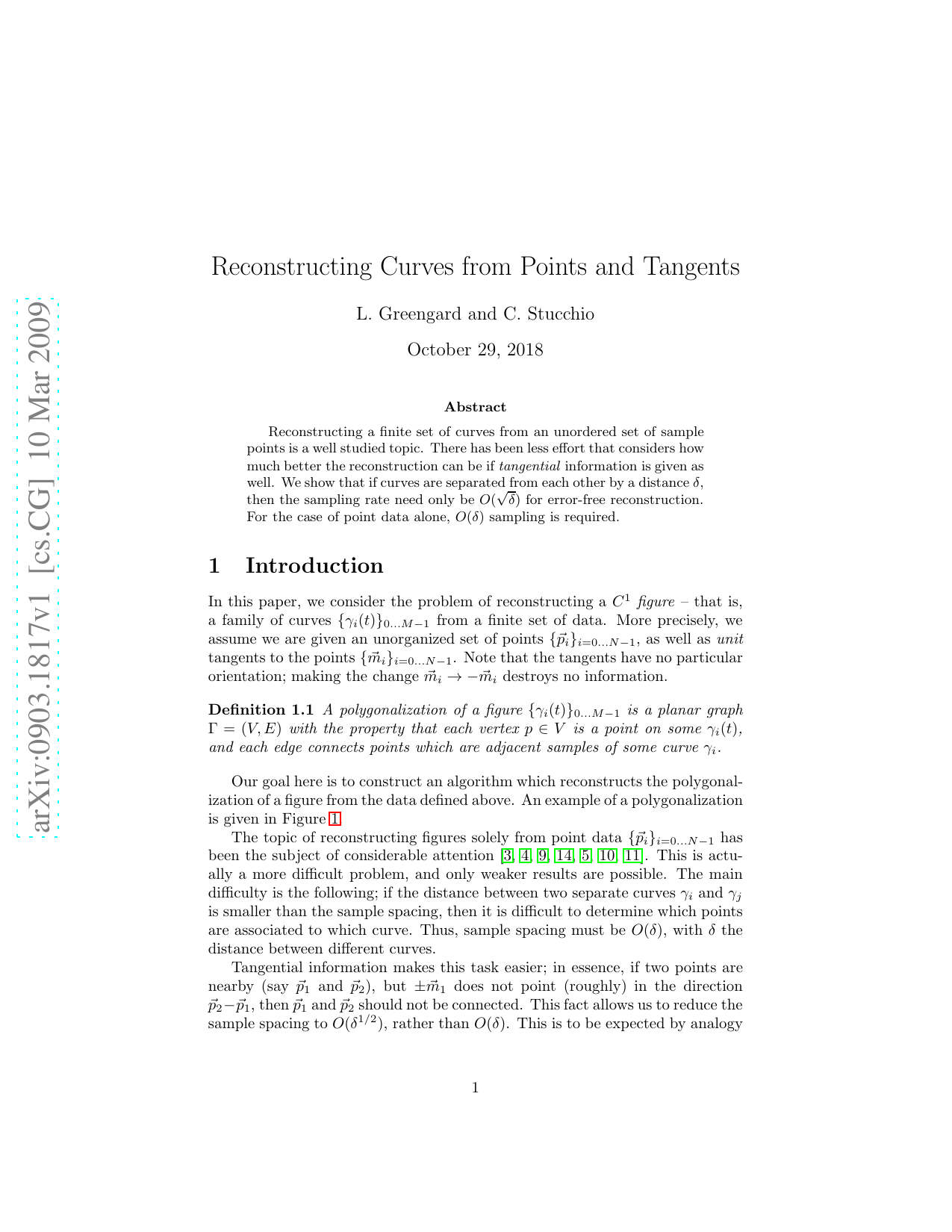 Reconstructing Curves from Points and Tangents