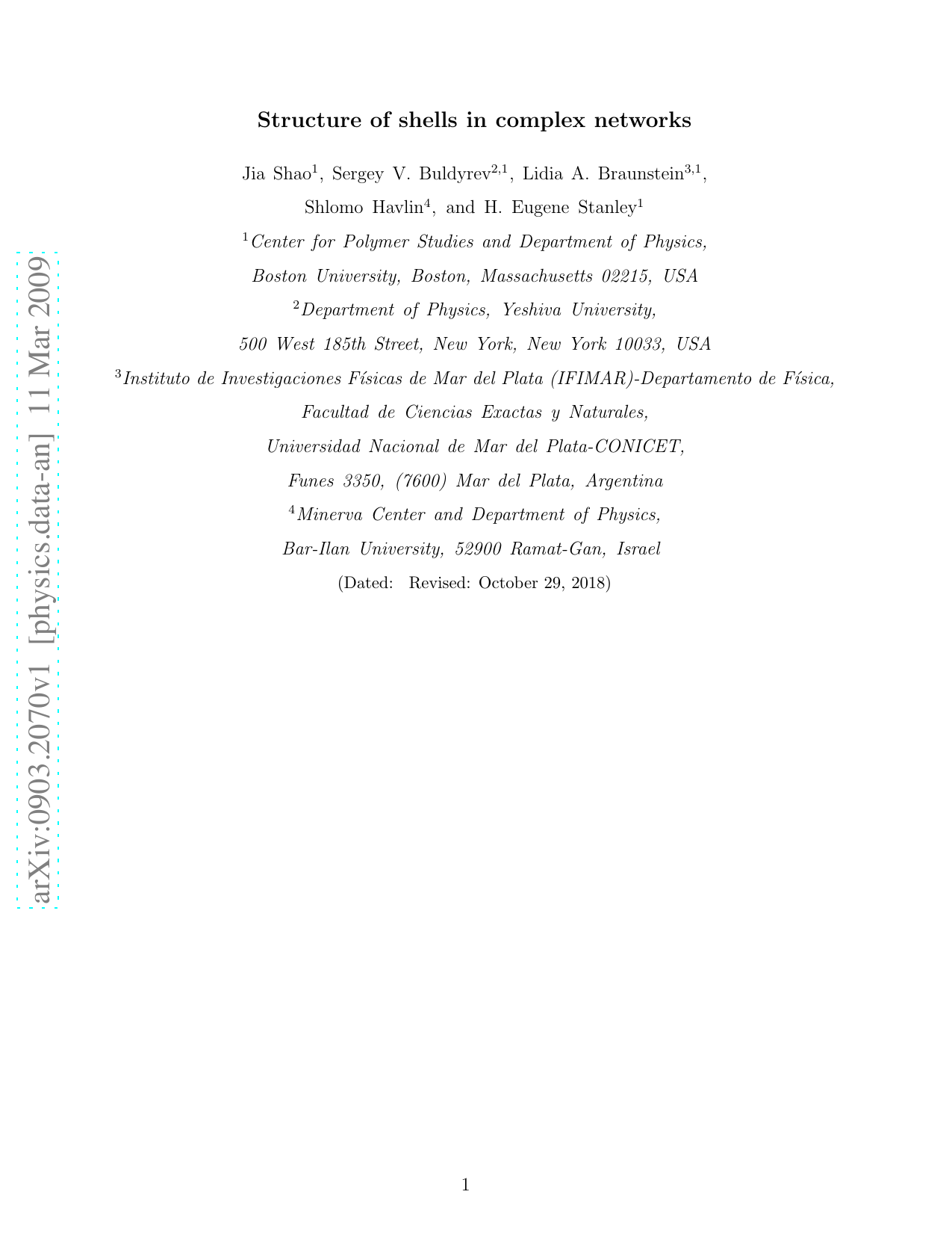 Structure of shells in complex networks