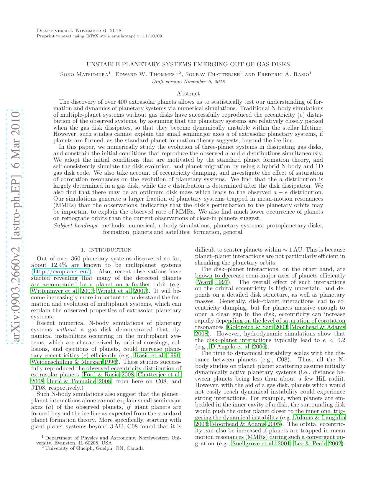 Unstable Planetary Systems Emerging Out Of Gas Disks