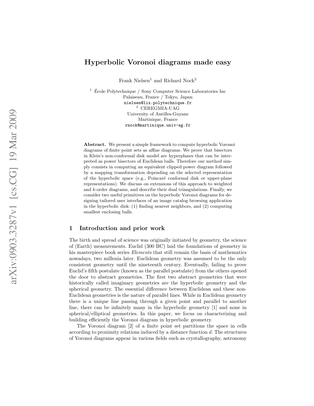 Hyperbolic Voronoi diagrams made easy