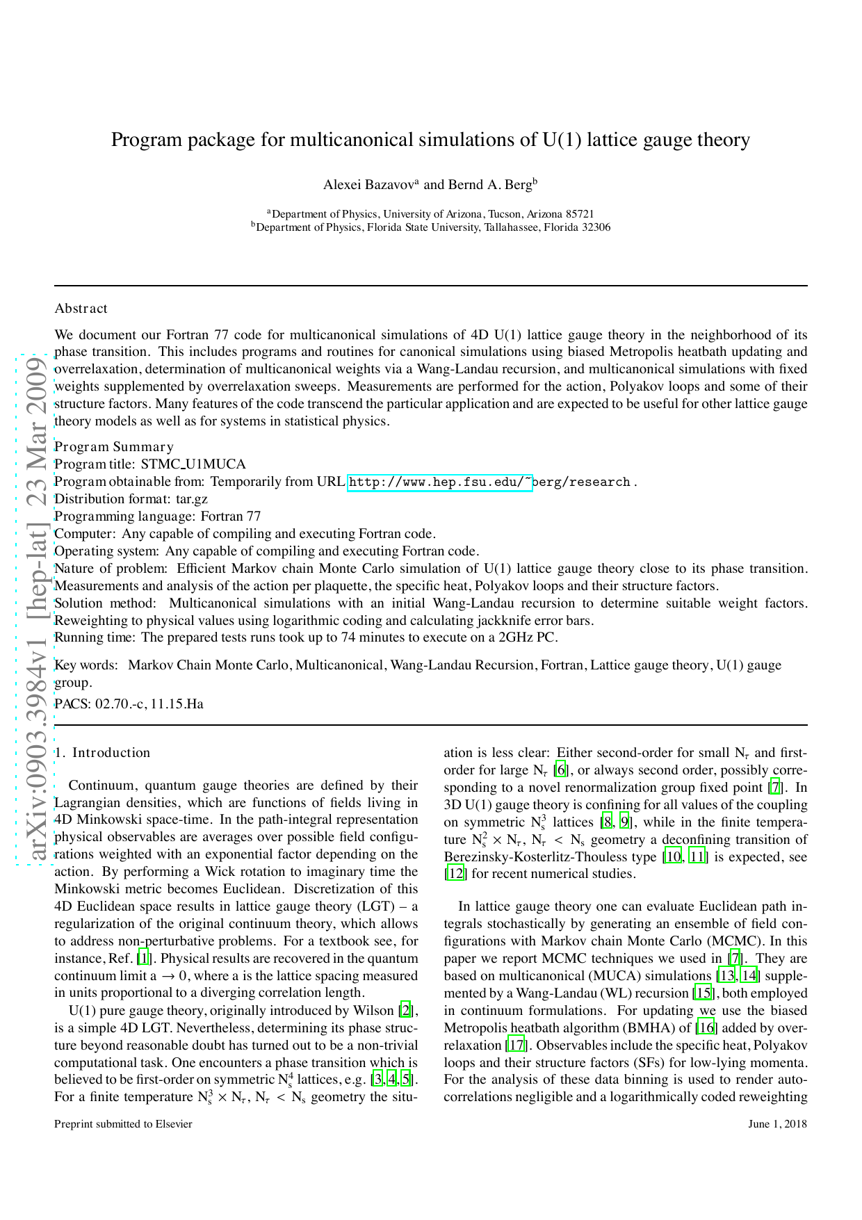 Program package for multicanonical simulations of U(1) lattice gauge   theory