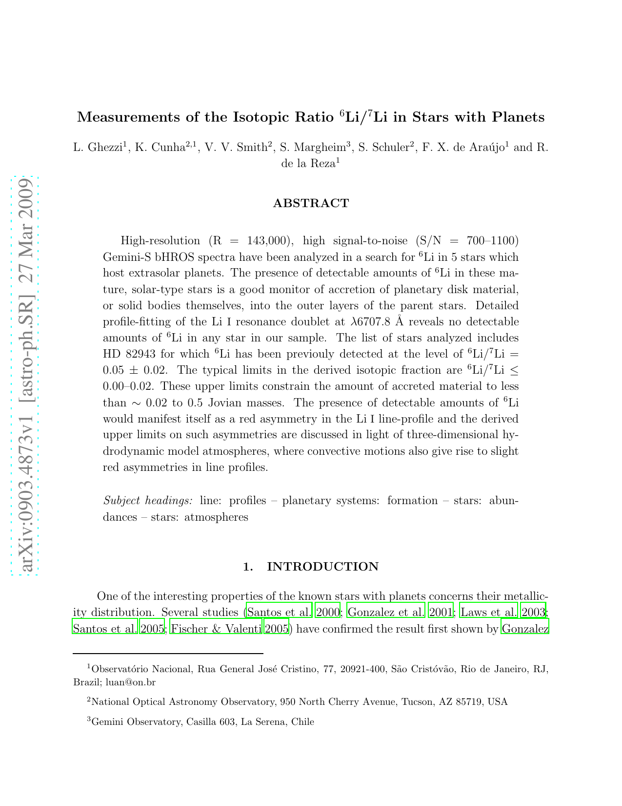 Measurements of the Isotopic Ratio 6Li/7Li in Stars with Planets
