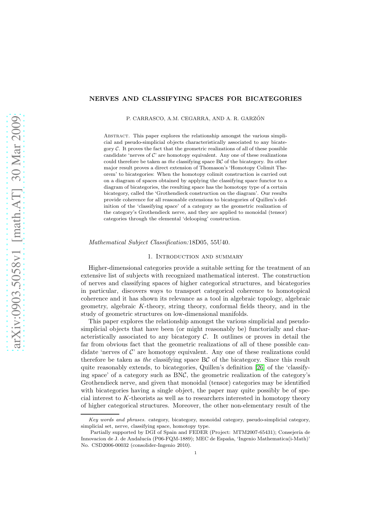 Nerves and classifying spaces for bicategories