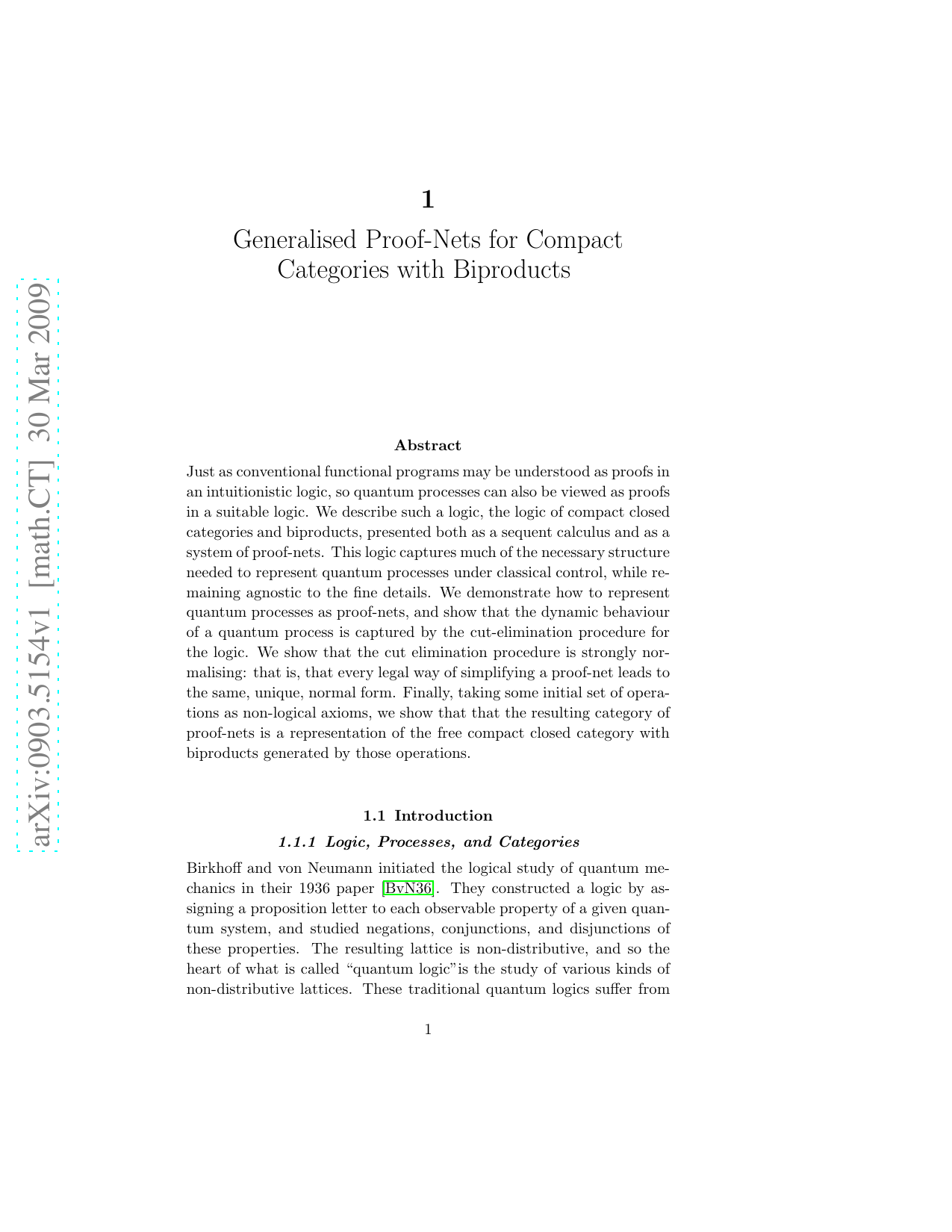 Generalised Proof-Nets for Compact Categories with Biproducts