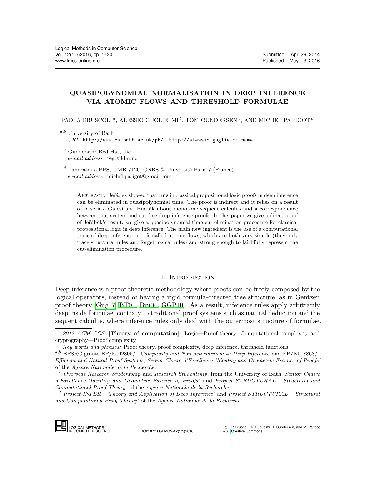 Quasipolynomial Normalisation in Deep Inference via Atomic Flows and   Threshold Formulae