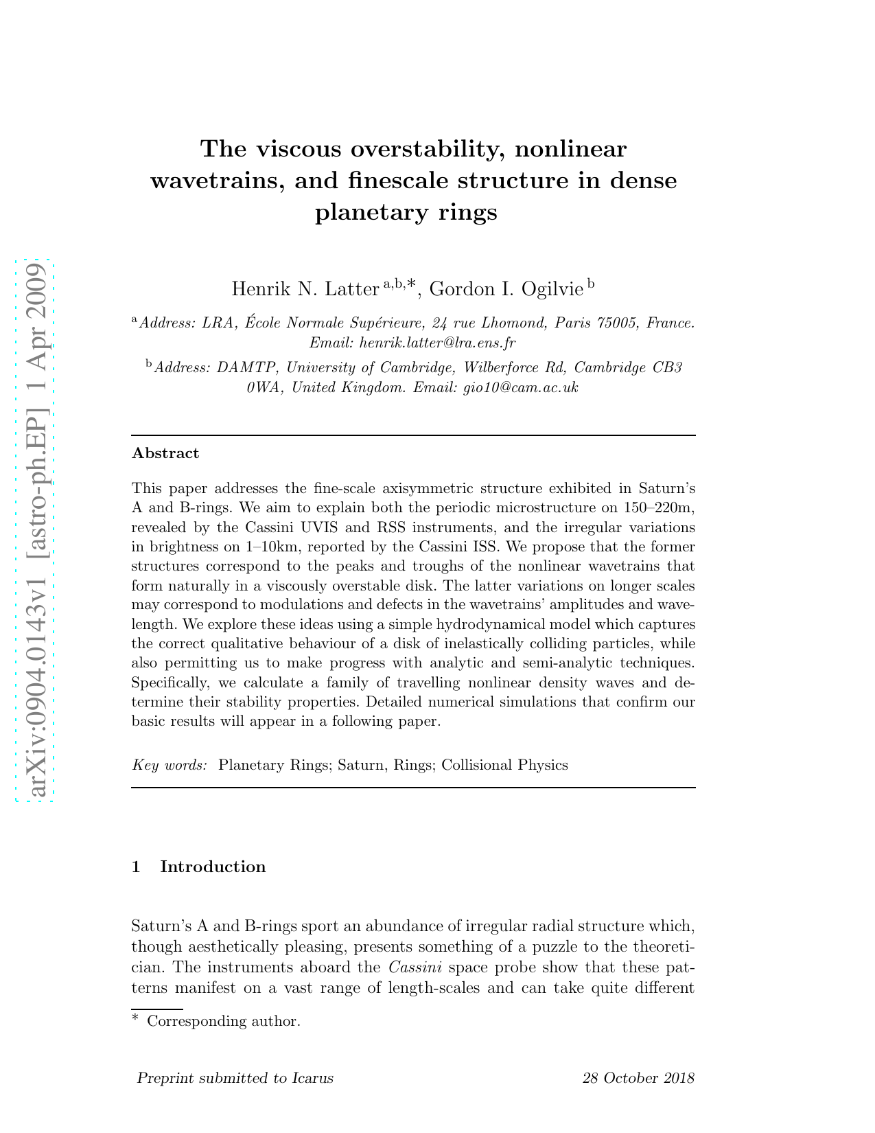 The viscous overstability, nonlinear wavetrains, and finescale structure in dense planetary rings
