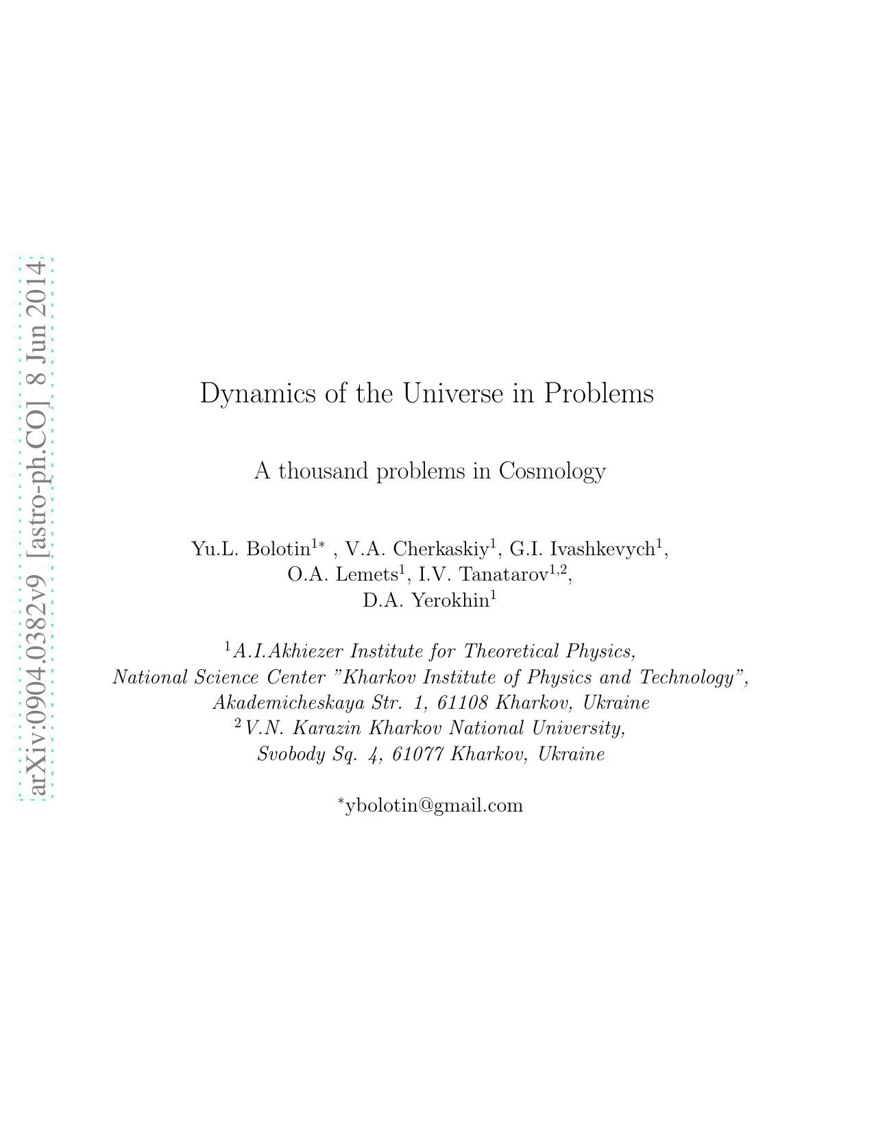 Dynamics of the Universe in Problems