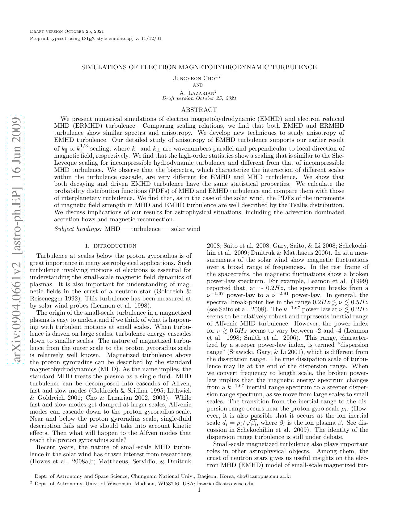 Simulations of Electron Magnetohydrodynamic Turbulence