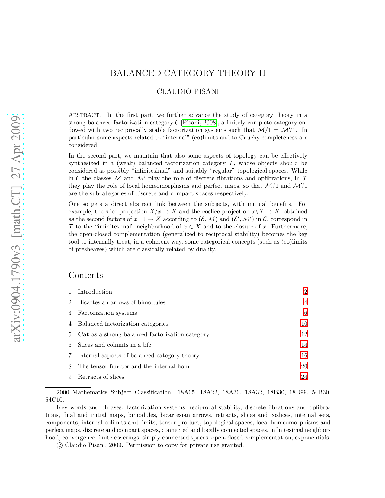 Balanced Category Theory II