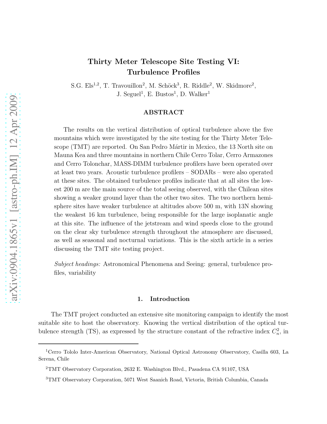 Thirty Meter Telescope Site Testing VI: Turbulence Profiles
