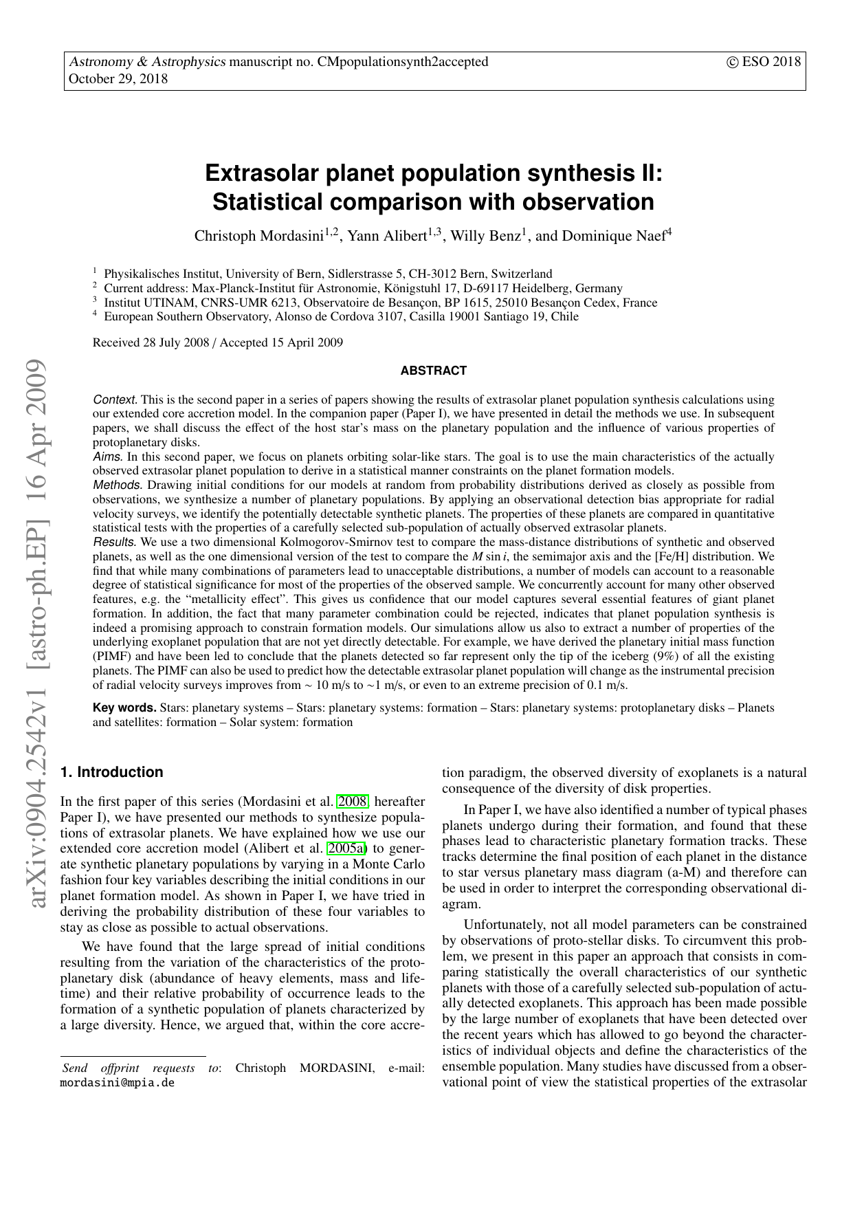 Extrasolar planet population synthesis II: Statistical comparison with   observation