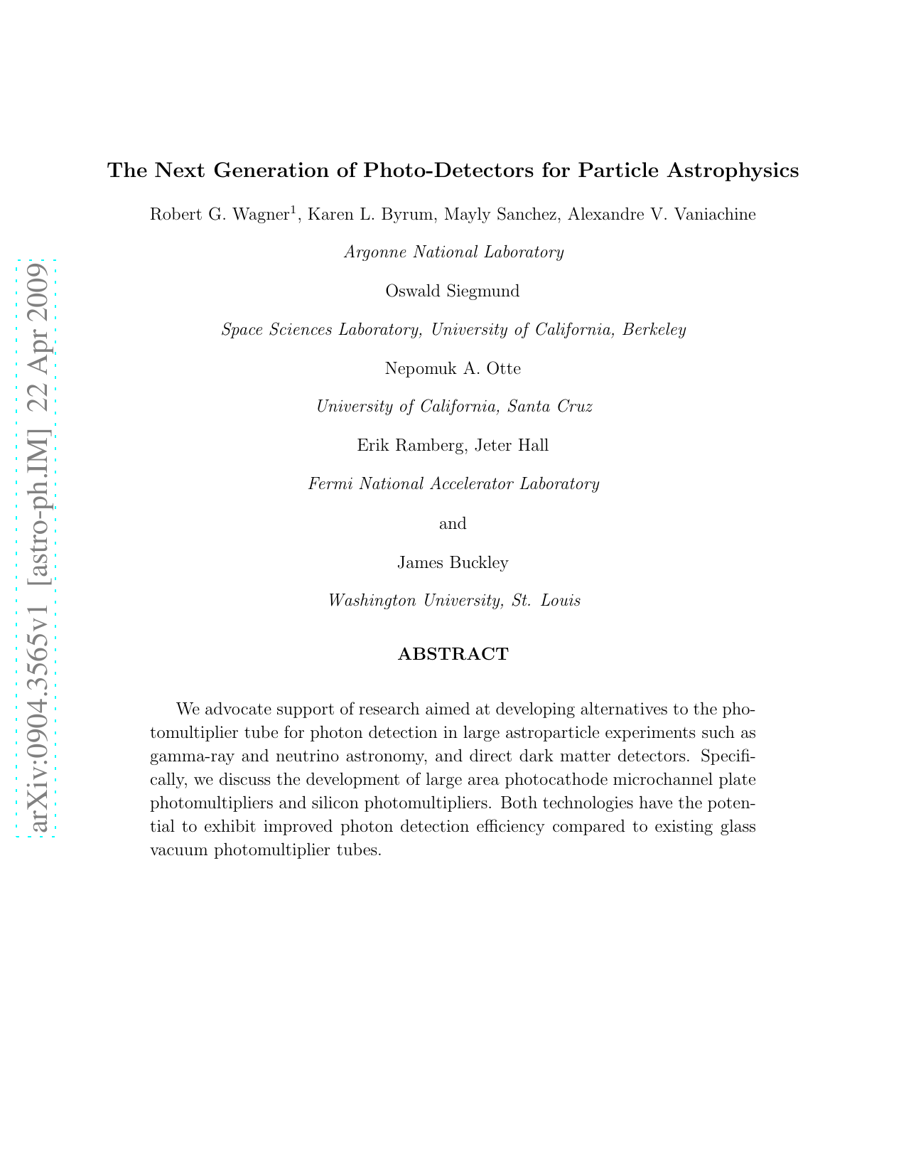 The Next Generation of Photo-Detectors for Particle Astrophysics
