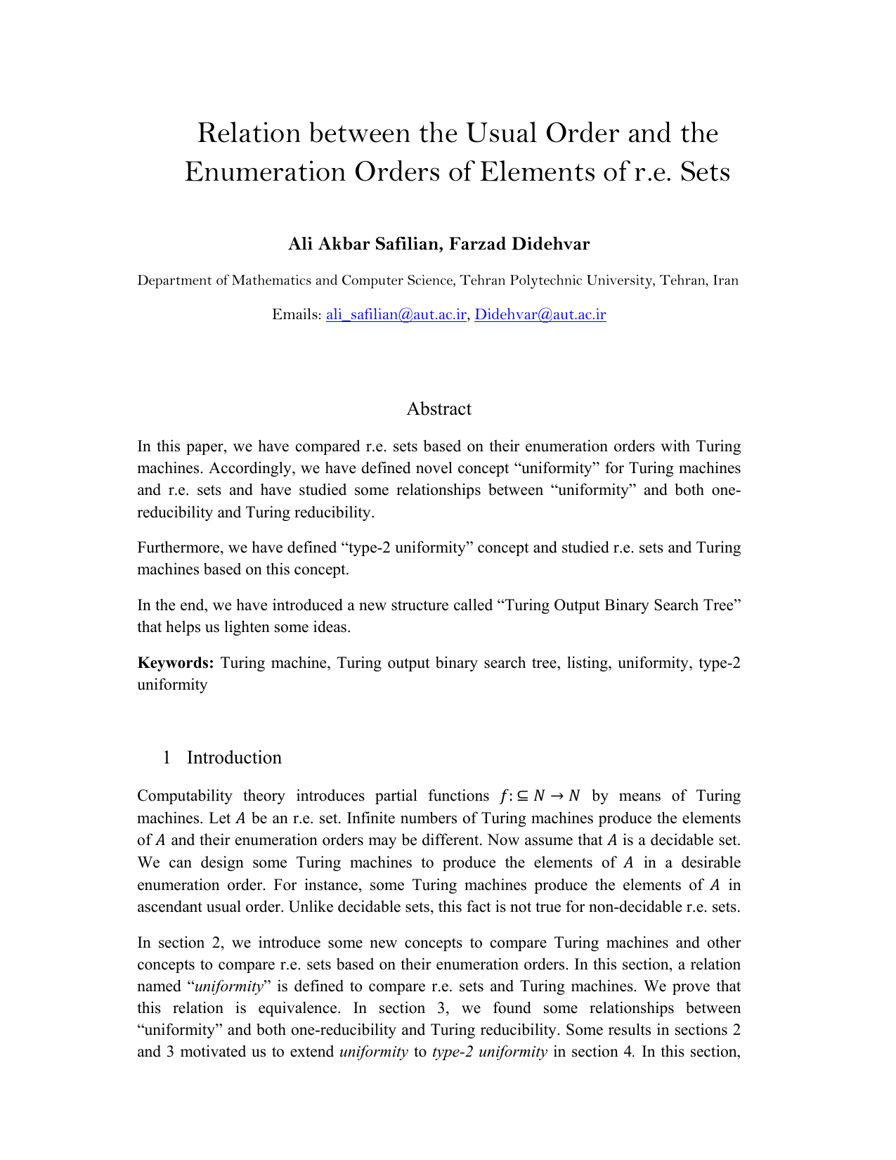 Relation between the Usual Order and the Enumeration Orders of Elements   of r.e. Sets
