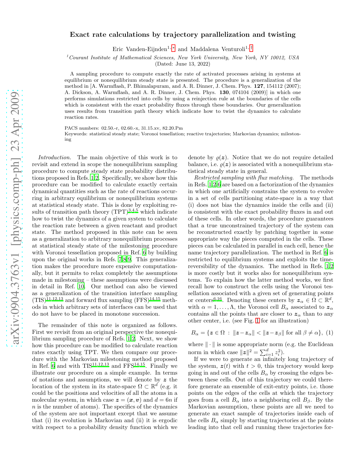 Exact rate calculations by trajectory parallelization and twisting