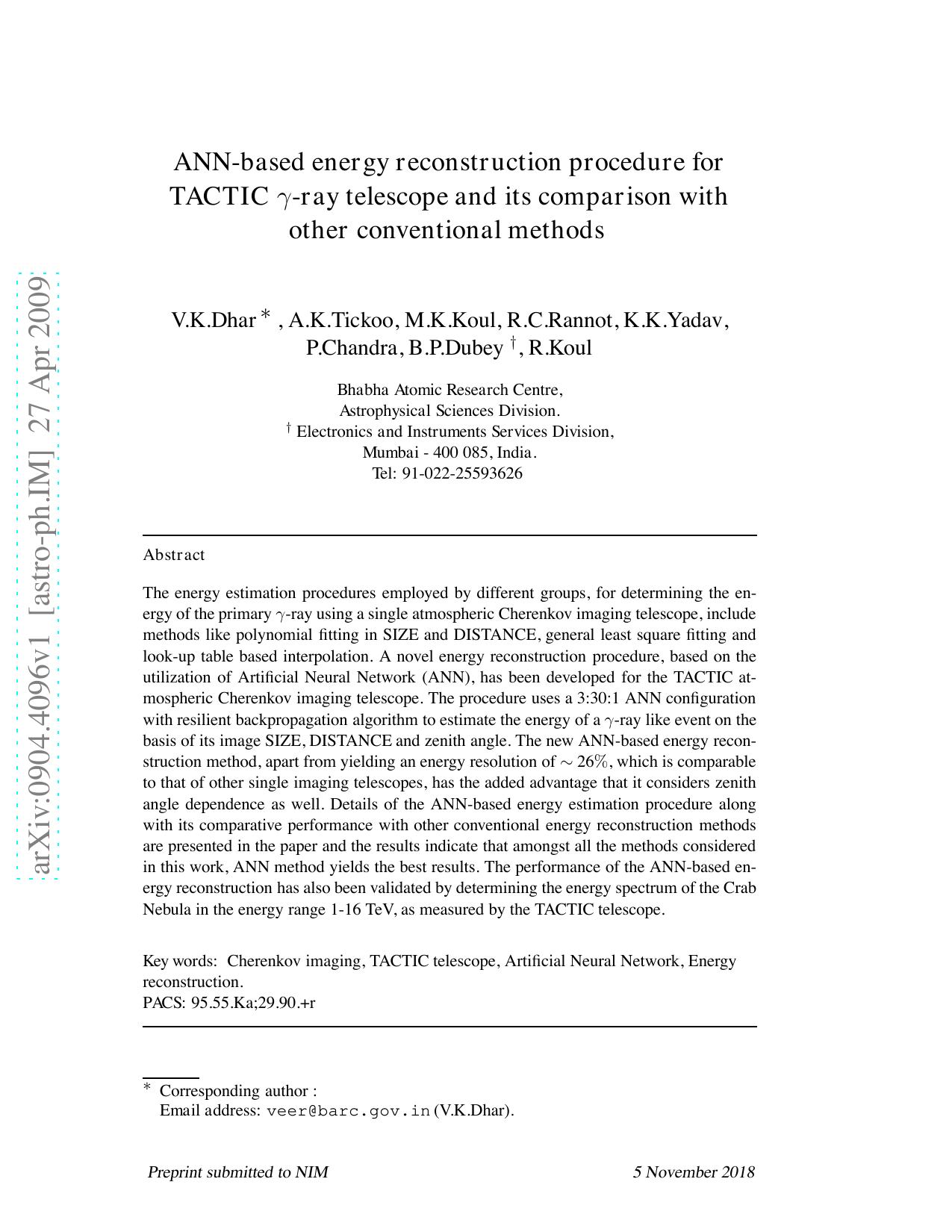 ANN-based energy reconstruction procedure for TACTIC gamma-ray telescope   and its comparison with other conventional methods