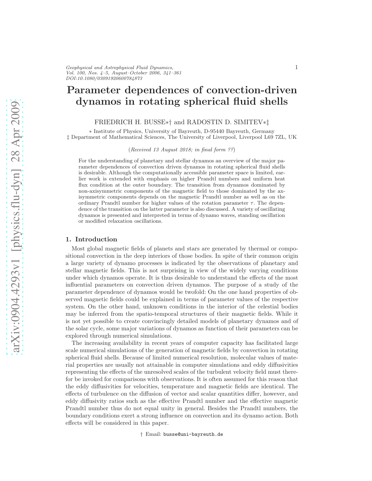 Parameter dependences of convection driven dynamos in rotating spherical   fluid shells