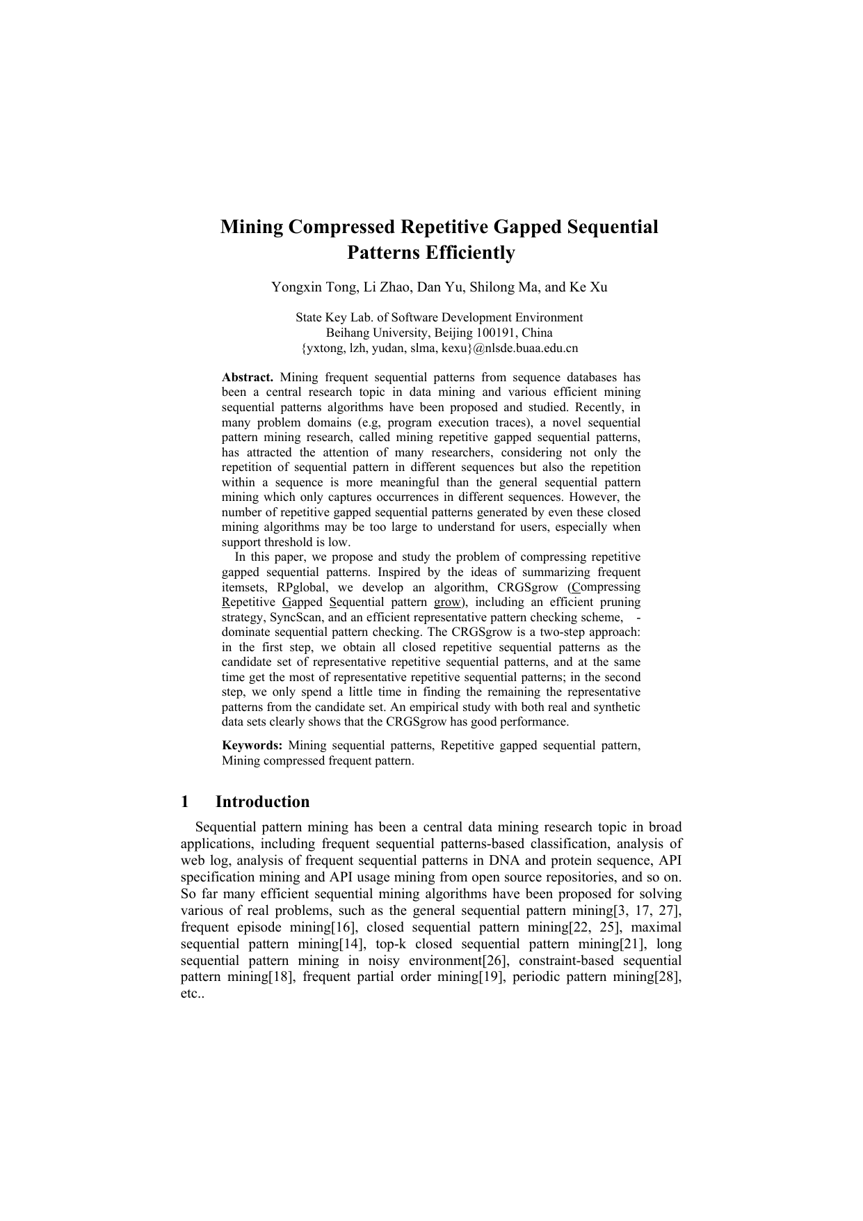 Mining Compressed Repetitive Gapped Sequential Patterns Efficiently