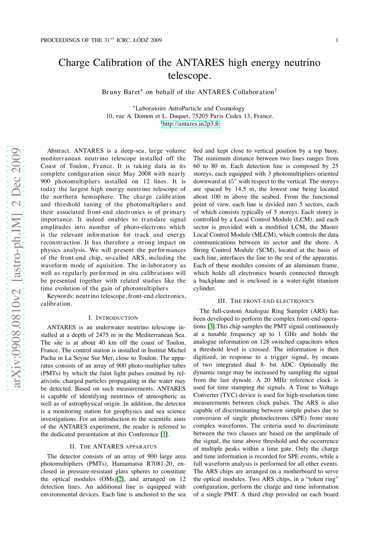 Charge Calibration of the ANTARES high energy neutrino telescope