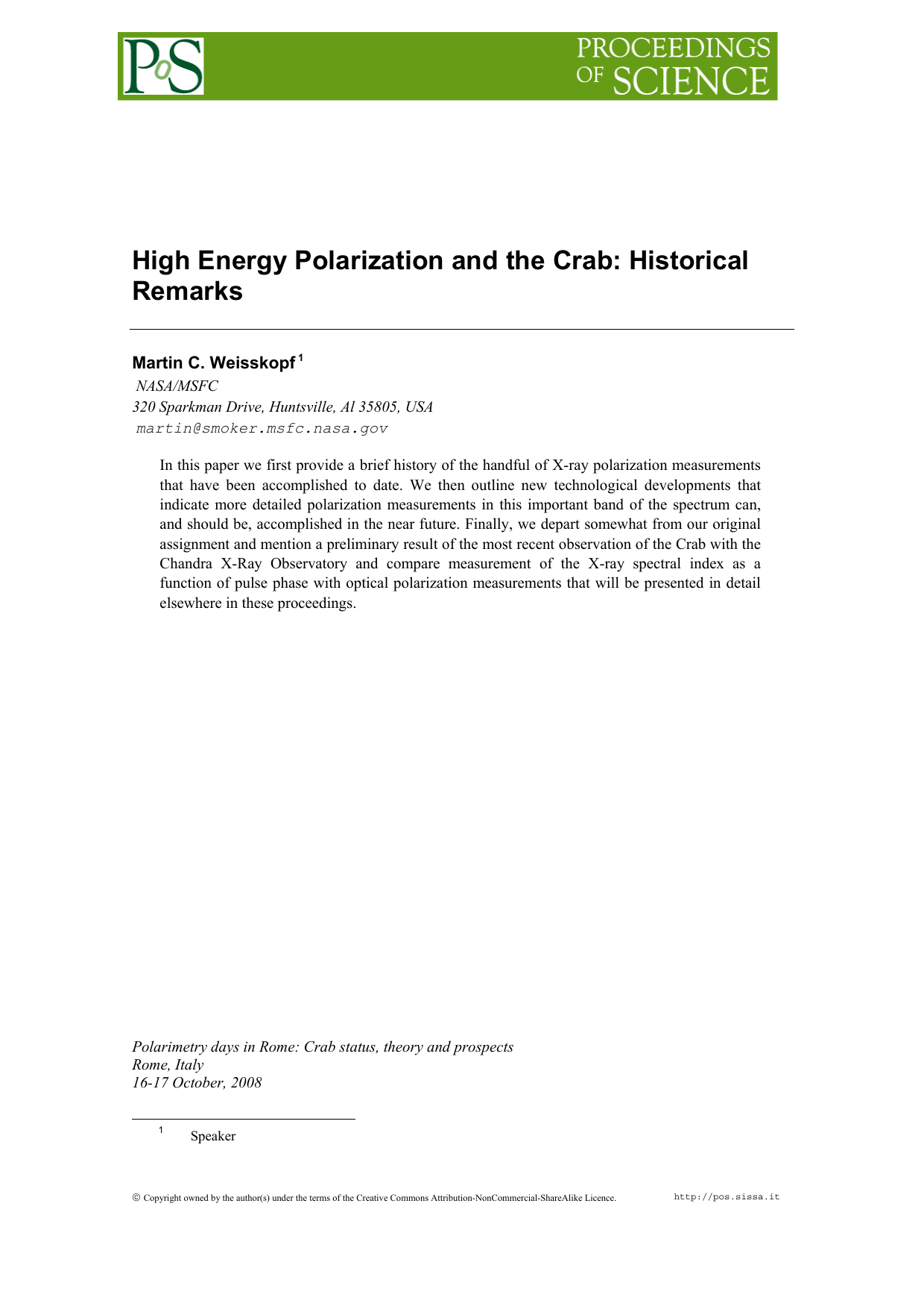High Energy Polarization and the Crab: Historical Remarks