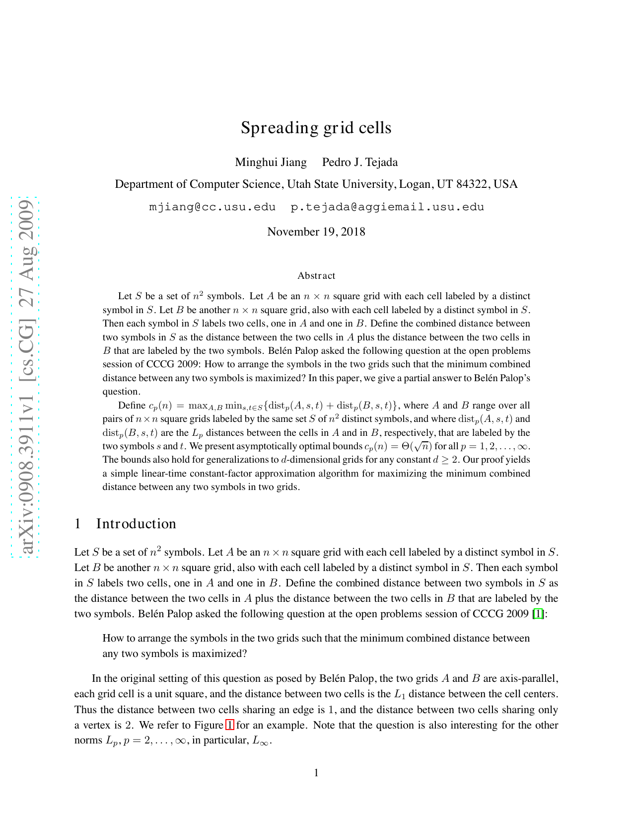 Spreading grid cells