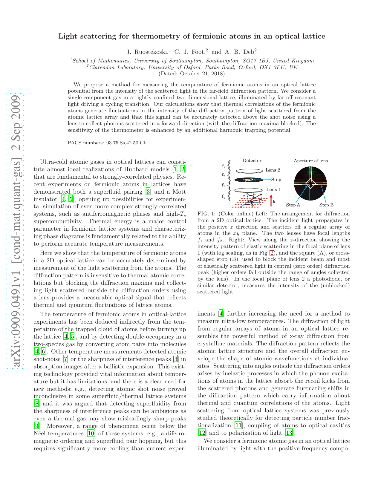 Light scattering for thermometry of fermionic atoms in an optical lattice