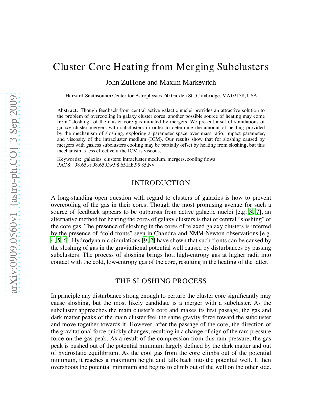 Cluster Core Heating from Merging Subclusters