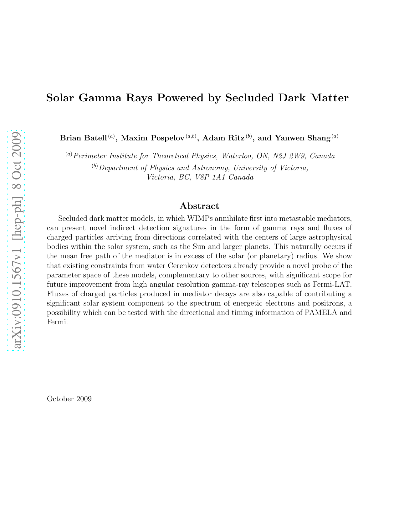 Solar Gamma Rays Powered by Secluded Dark Matter