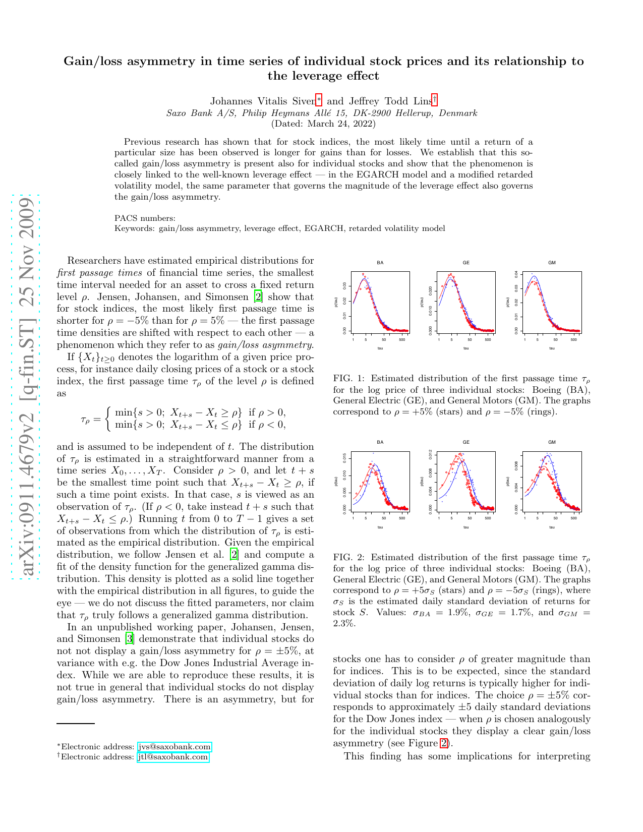Gain/loss asymmetry in time series of individual stock prices and its   relationship to the leverage effect