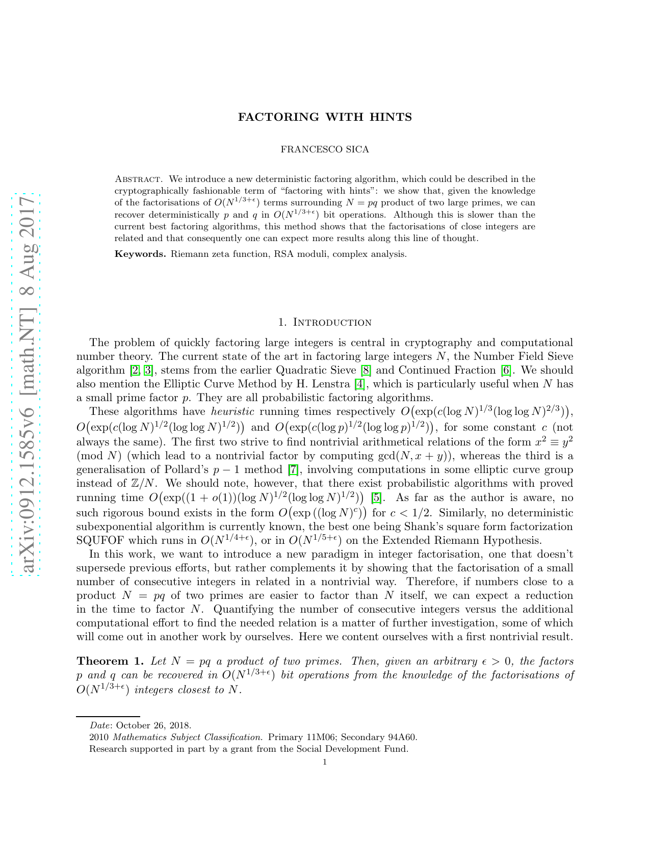 Factoring with Hints