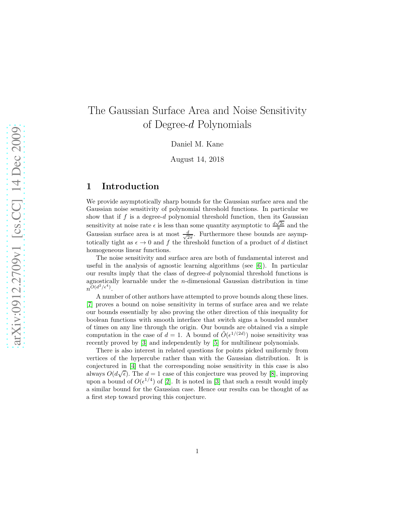 The Gaussian Surface Area and Noise Sensitivity of Degree-$d$   Polynomials