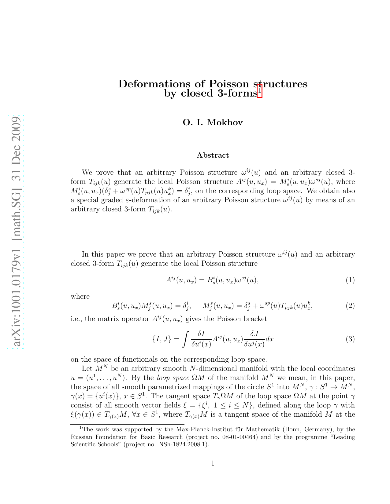 Deformations of Poisson structures by closed 3-forms