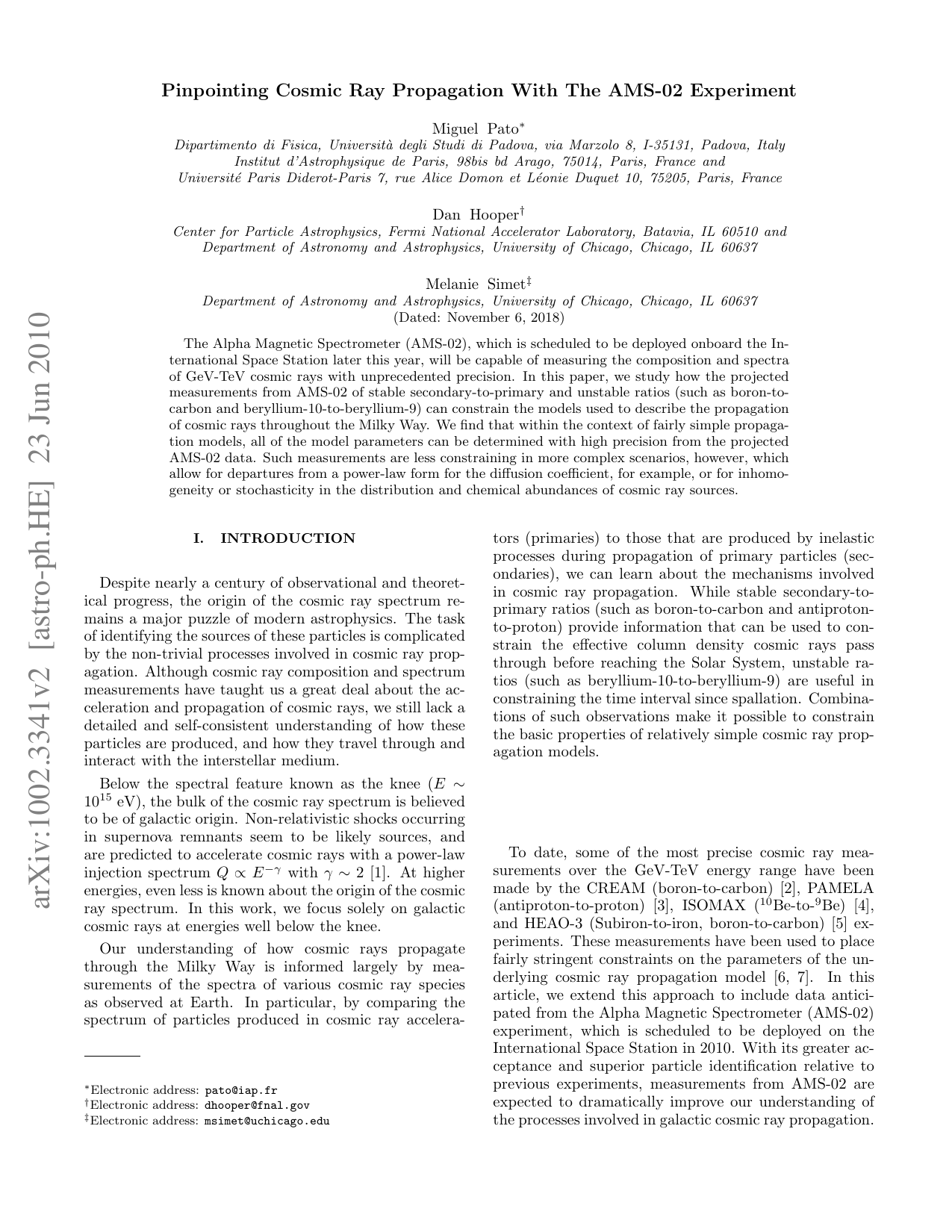 Pinpointing Cosmic Ray Propagation With The AMS-02 Experiment