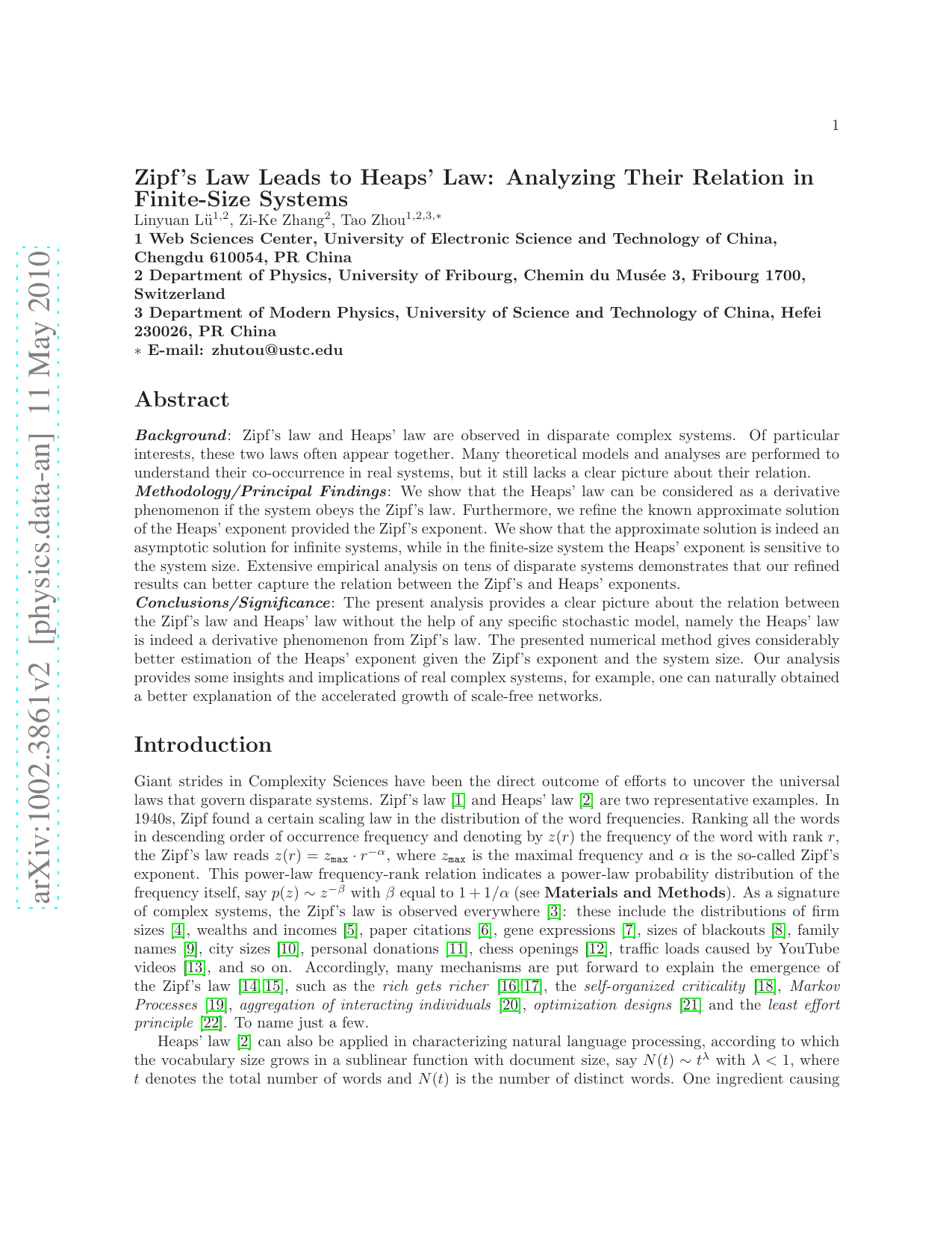 Zipfs Law Leads to Heaps Law: Analyzing Their Relation in Finite-Size Systems