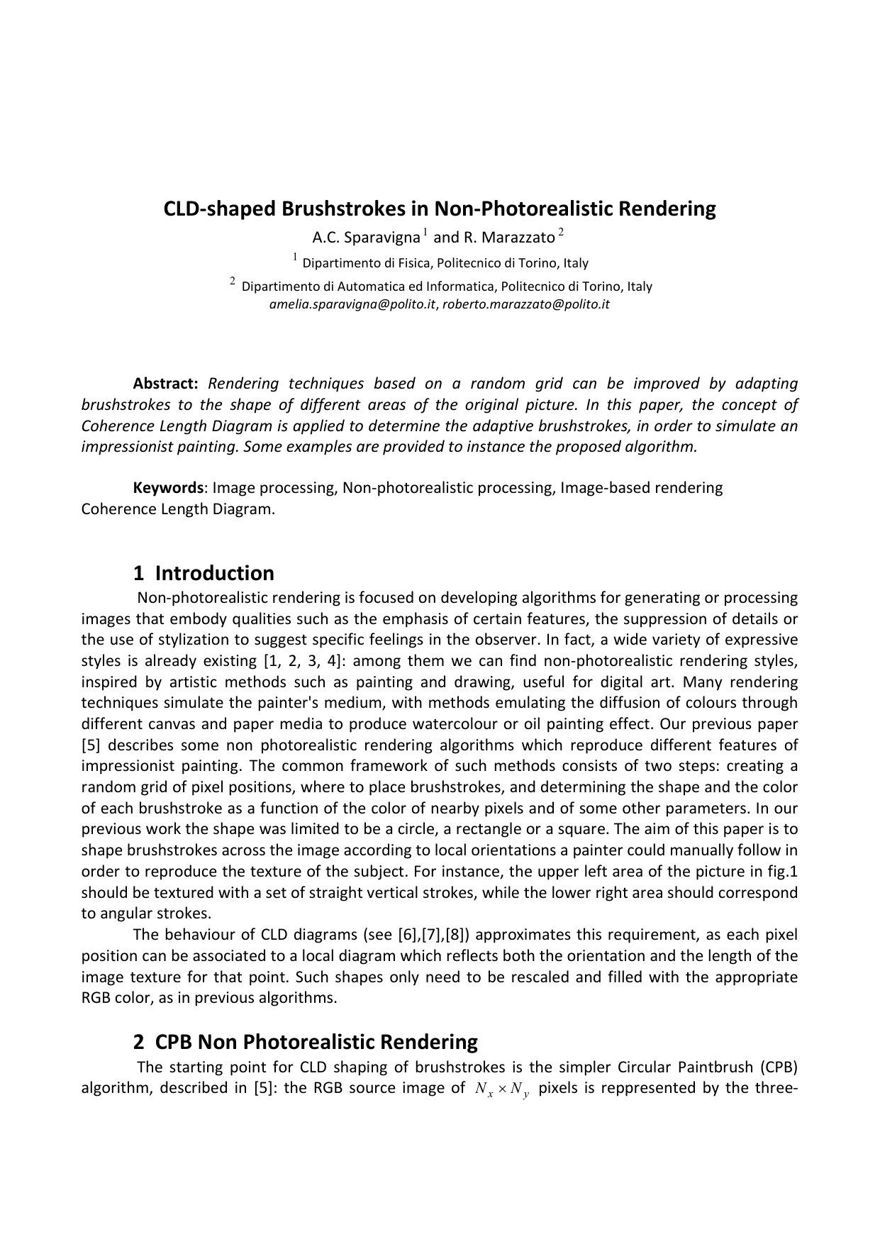 CLD-shaped Brushstrokes in Non-Photorealistic Rendering