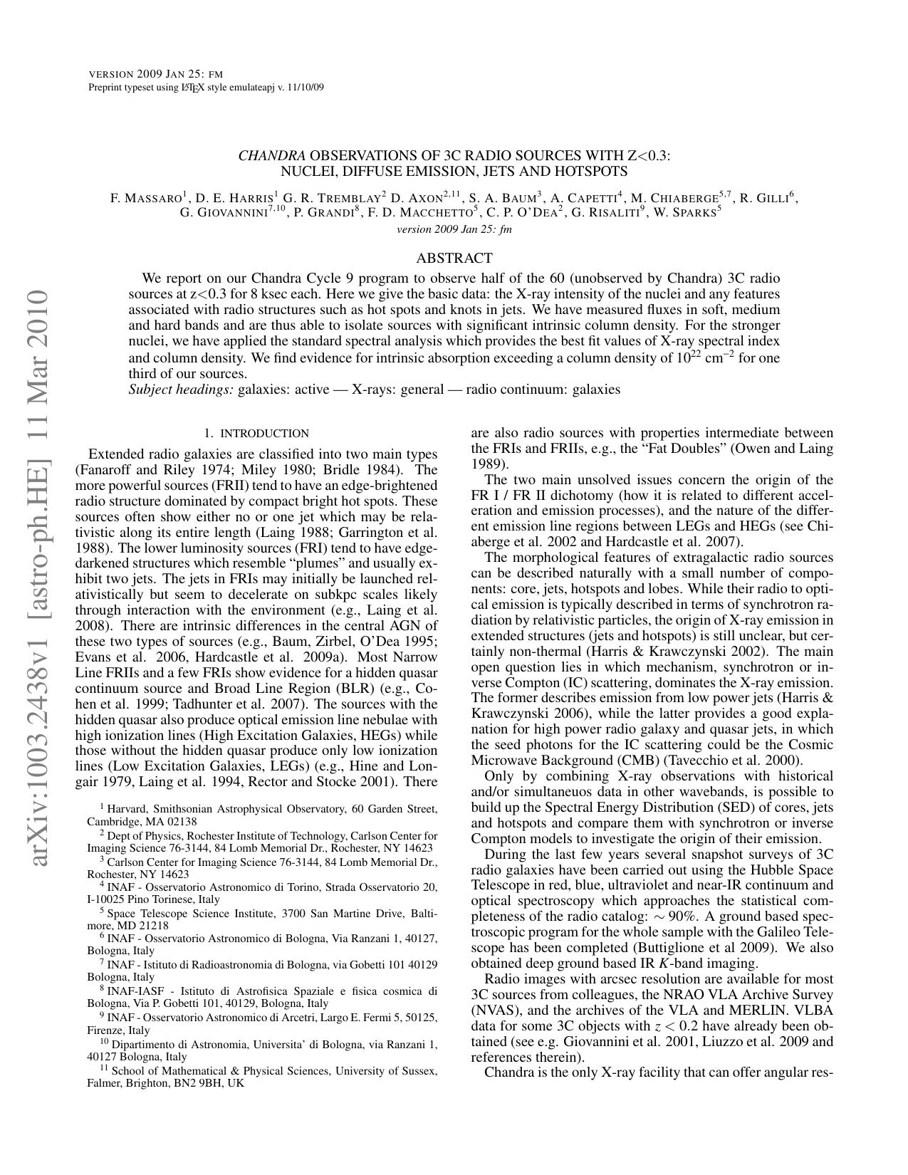Chandra Observations of 3C Radio Sources with z<0.3: Nuclei, Diffuse   Emission, Jets and Hotspots