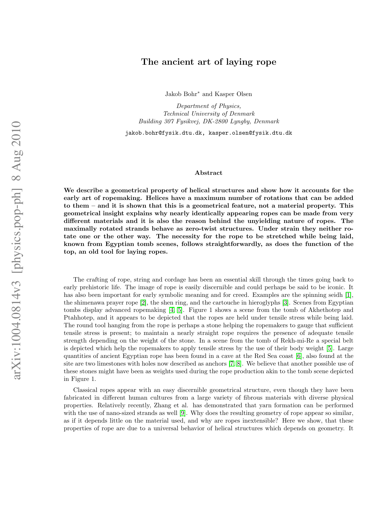 The ancient art of laying rope