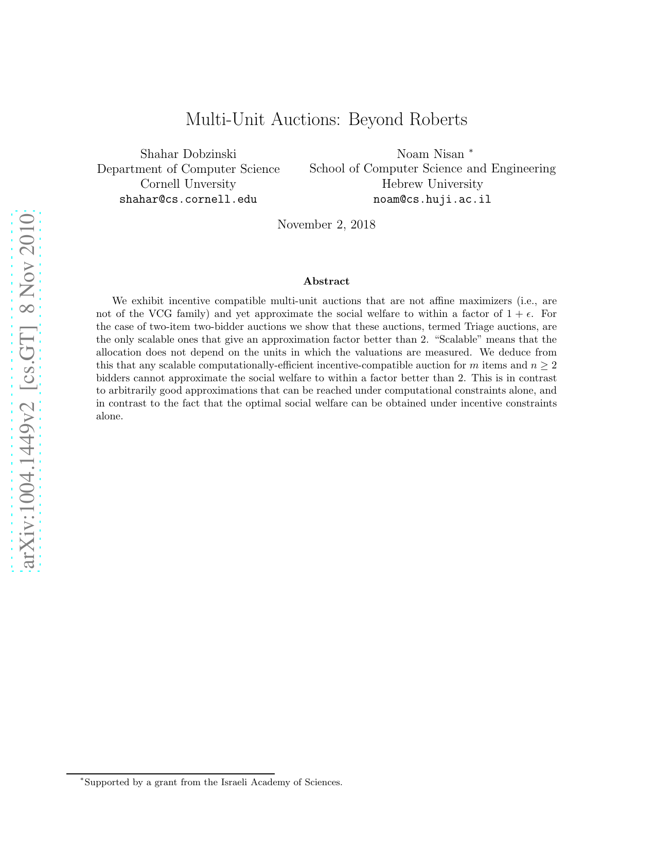 Multi-Unit Auctions: Beyond Roberts